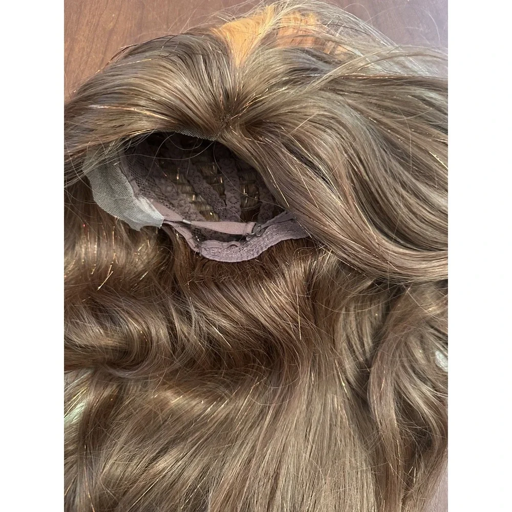 Long Auburn Copper Brown Wavy Lace Front Wig Tinsel - CSC Chelsey Smith Style